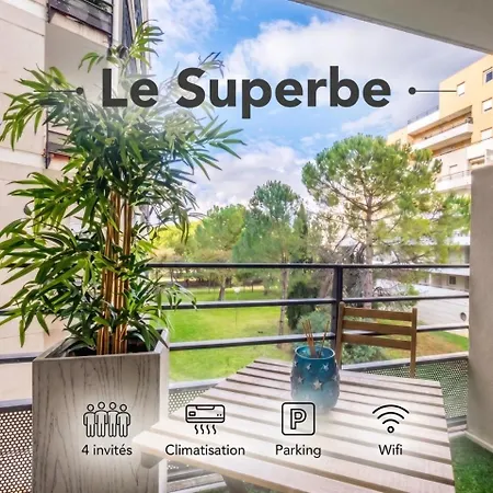 Beautiful Port Marianne Apt, Private Parking, 4 People * Montpellier